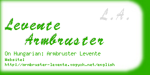 levente armbruster business card